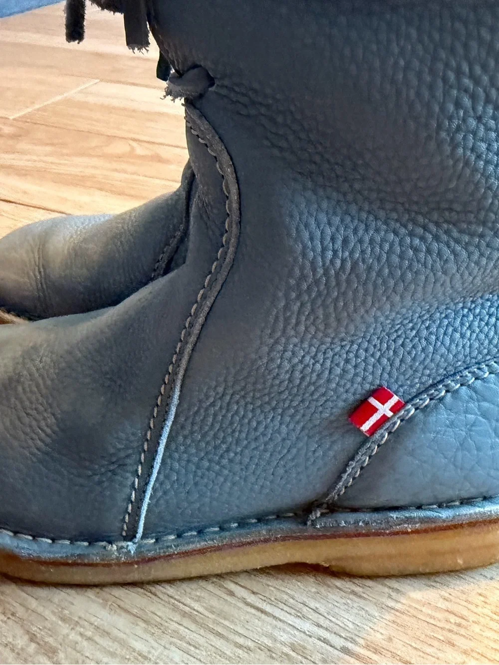 Duckfeet Arhus Blue Pebbled Leather Shearling Lined Boots Sz 39